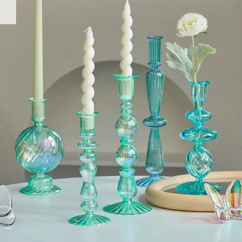 Elegant Glass Taper Candle Holders for Decor Allen Cozy Haven Store