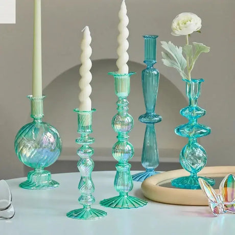 Elegant Glass Taper Candle Holders for Decor Allen Cozy Haven Store