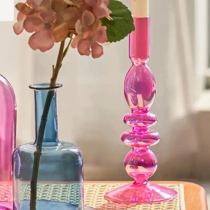 Elegant Glass Taper Candle Holders for Decor Allen Cozy Haven Store