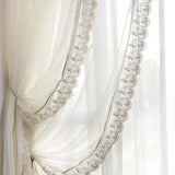 Elegant French-Inspired Imitation Luster Lace Blackout Curtains with American Stitching for Living Room and Bedroom-Allen Cozy Haven Store