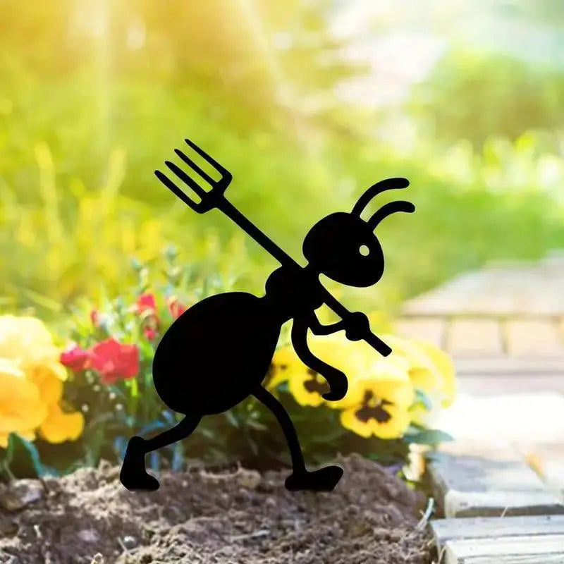 Elegant Metal Ant Garden Decor: Outdoor Metal Ornaments and Art Stake for Home, Lawn, and Backyard-Allen Cozy Haven Store