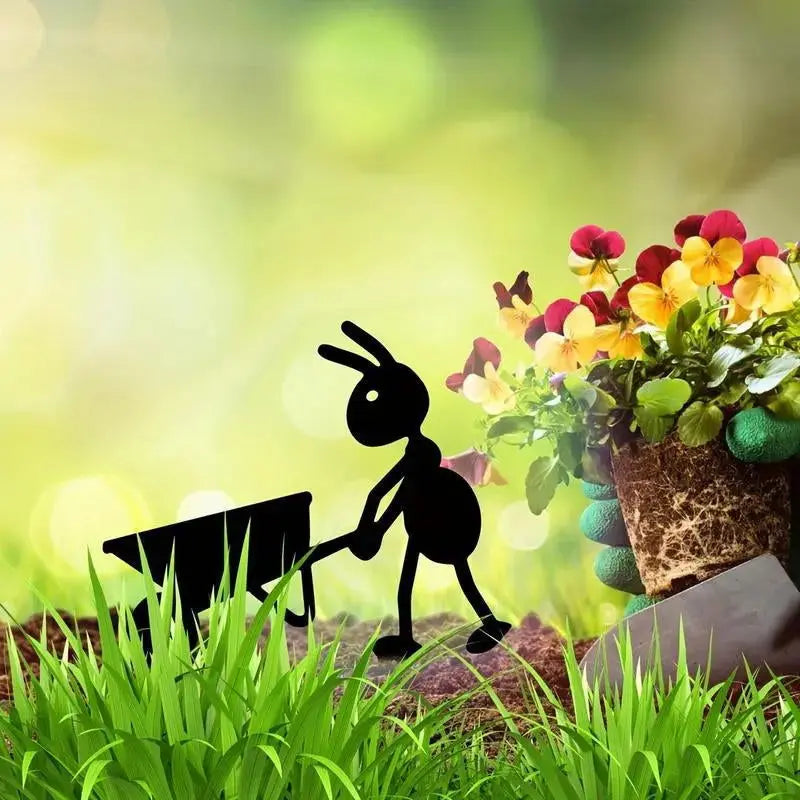 Elegant Metal Ant Garden Decor: Outdoor Metal Ornaments and Art Stake for Home, Lawn, and Backyard-Allen Cozy Haven Store