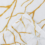Elegant Tree Branch Sheer Curtains for Bedroom - Metallic Gold and White Grommet Window Treatment Set, 63 Inch Length, 2 Panels (52 x 63 Inch)-Allen Cozy Haven Store