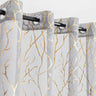 Elegant Tree Branch Sheer Curtains for Bedroom - Metallic Gold and White Grommet Window Treatment Set, 63 Inch Length, 2 Panels (52 x 63 Inch)-Allen Cozy Haven Store
