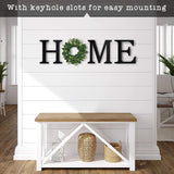 Elegant Wall Decor: Large Home Sign with Wreath - Black Letters for Stylish Home Accents-Allen Cozy Haven Store