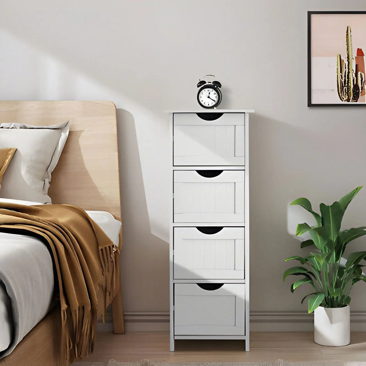 Elegant White 4-Drawer Wooden Dresser for Storage for any space Allen Cozy Haven Store Elegant White 4-Drawer Wooden Dresser for Storage for any space Allen Cozy Haven Store