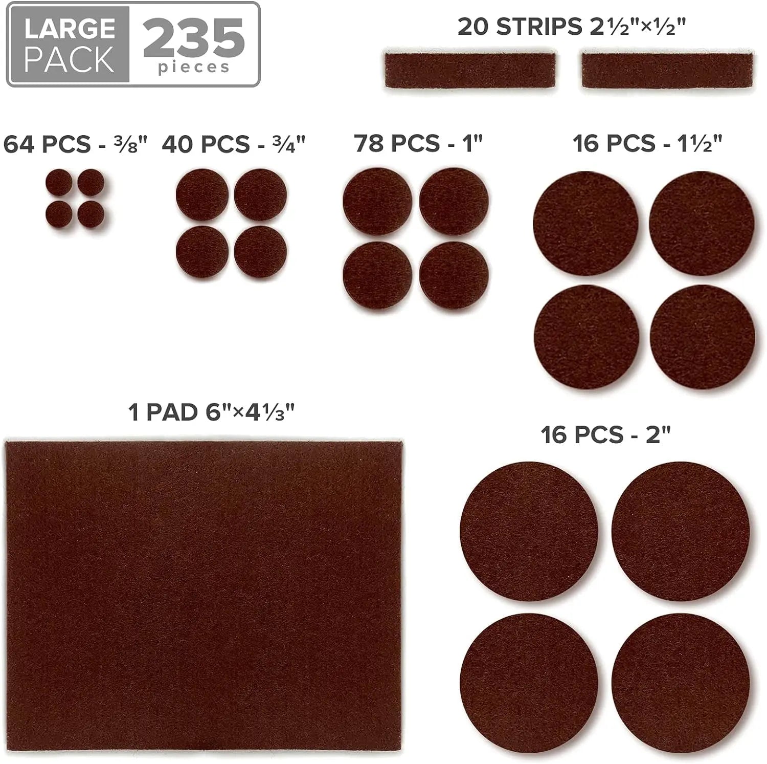 Felt Furniture Pads 235 PCS Premium Furniture Pads - Felt Pads Furniture Feet Best Wood Floor Protectors-Allen Cozy Haven Store