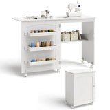 Folding Sewing Craft Table Shelf Storage Cabinet Home Furniture-Allen Cozy Haven Store