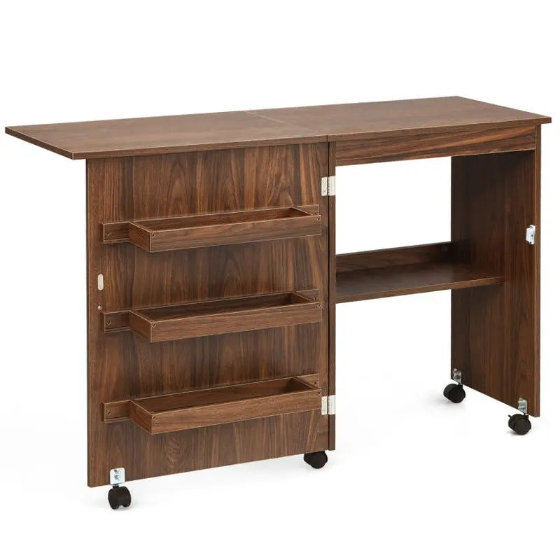 Folding Sewing Craft Table Shelf Storage Cabinet Home Furniture-Allen Cozy Haven Store