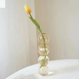 Hand blown Stained Flower Bubble Glass Vase Allen Cozy Haven Store