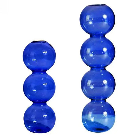 Hand blown Stained Flower Bubble Glass Vase Allen Cozy Haven Store