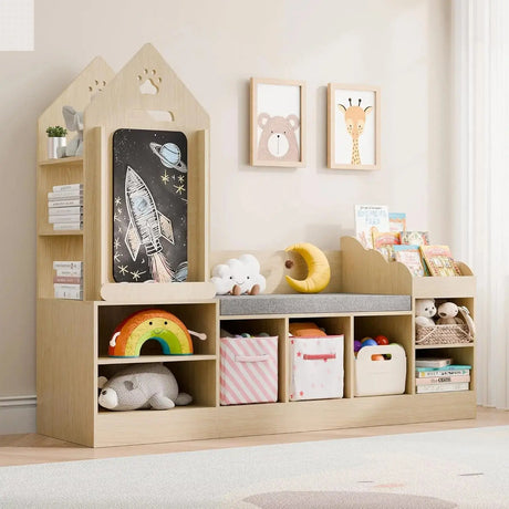 Kids Bookshelf with Reading Nook Allen Cozy Haven Store