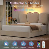 LED Queen  size Bed Frame with 4 Storage Drawers Allen Cozy Haven Store