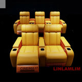 MINGDIBAO Luxury Electric Recliner Cinema Chair with Cup Holder, Genuine Leather Upholstery, LED Lighting – Home Theater Seating Allen Cozy Haven Store