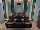 MINGDIBAO Luxury Electric Recliner Cinema Chair with Cup Holder, Genuine Leather Upholstery, LED Lighting – Home Theater Seating Allen Cozy Haven Store