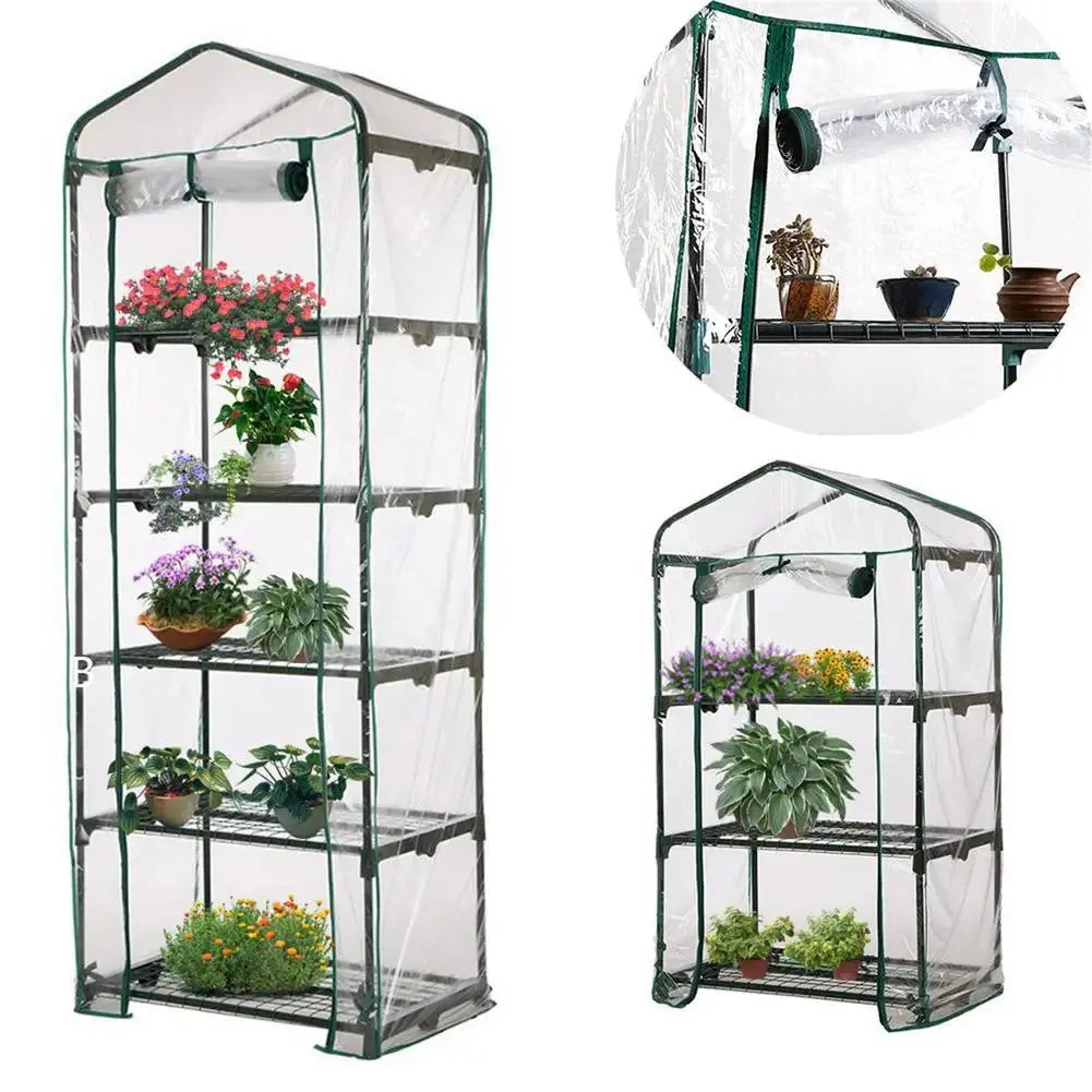 Multi-Tier PVC Waterproof Greenhouse Cover for Garden Plants and Flowers (Iron Stand Not Included)-Allen Cozy Haven Store