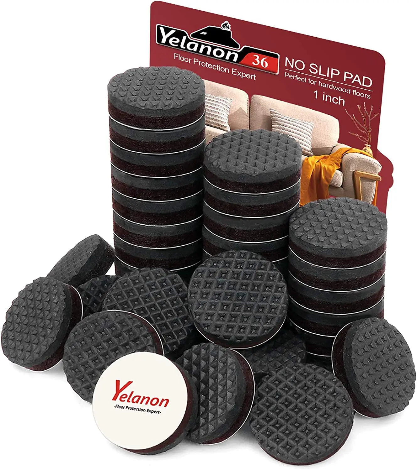 Non-Slip Furniture Pads - 16 Pack, 3-Inch Self-Adhesive Rubber Grippers for Furniture Legs, Anti-Skid Protectors for Hardwood Floors-Allen Cozy Haven Store