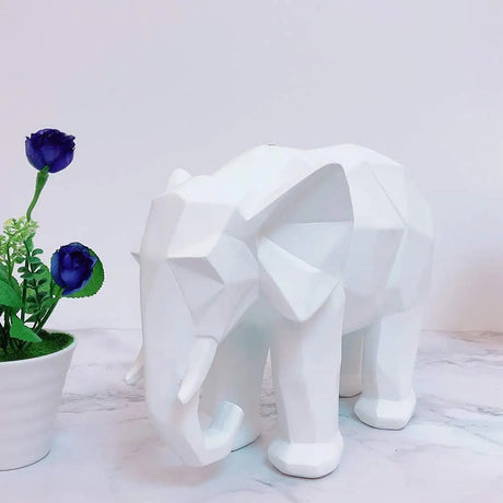 Nordic Modern Polyresin Elephant Figurine Home Decor, Originality Home Decoration Furnishing Animal Ornament Resin-Allen Cozy Haven Store