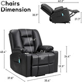 Power Lift Chair with Heat and Massage, with 2 Cup Holders, Side Pocket, USB and Type-c Port,  Faux Leather Lift Recliner Chair Allen Cozy Haven Store