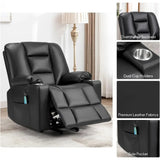 Power Lift Chair with Heat and Massage, with 2 Cup Holders, Side Pocket, USB and Type-c Port,  Faux Leather Lift Recliner Chair Allen Cozy Haven Store