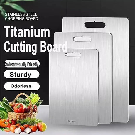 Premium 304 Stainless Steel Dual-Sided Kitchen Cutting Board-Allen Cozy Haven Store