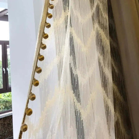"Premium Light Luxury Golden Lace Blackout Curtains for Living Room and Bedroom - Custom Window Treatments"-Allen Cozy Haven Store