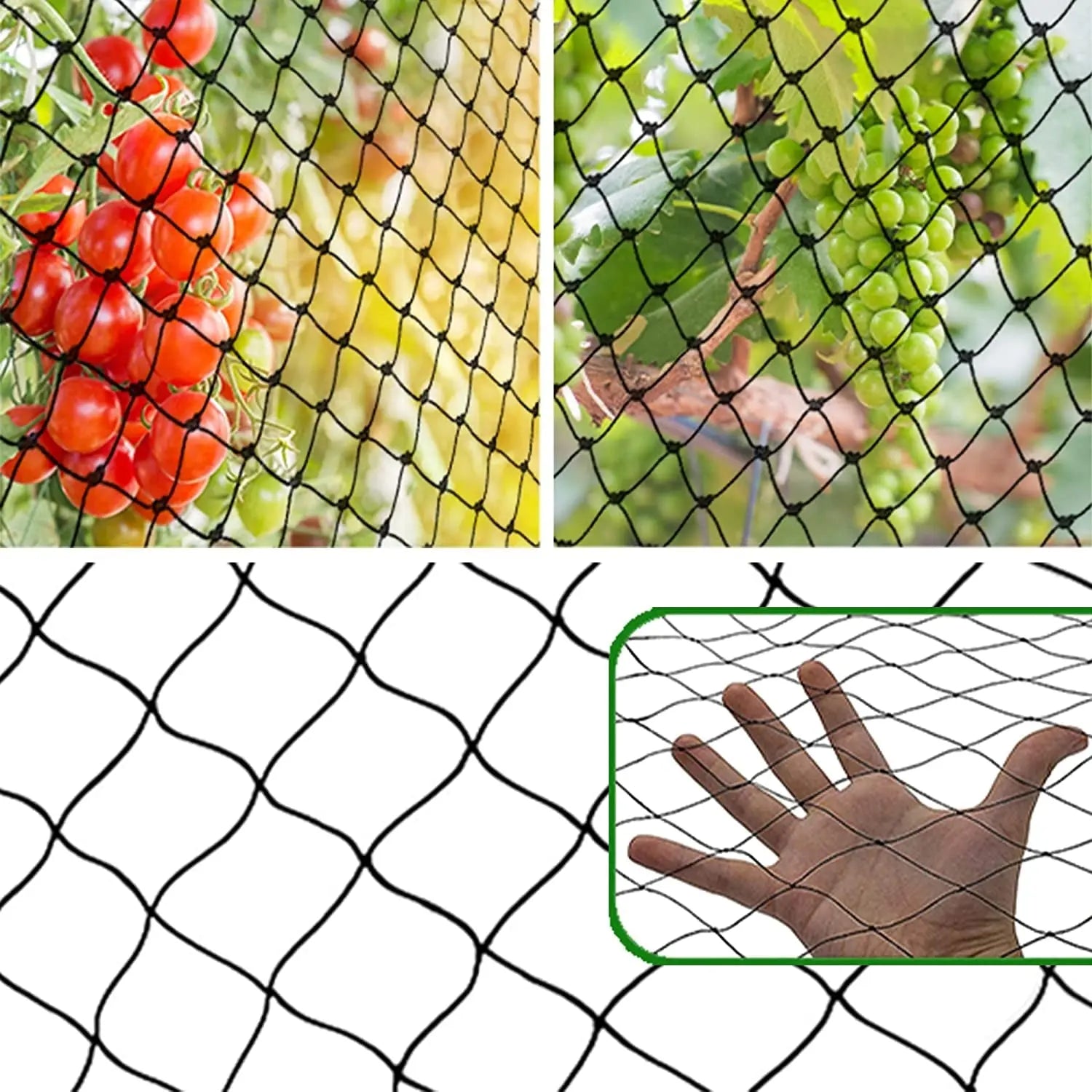 Professional Garden Bird Netting - 7 x 100 FT Black Deer Fence Netting for Vegetables, Plants, and Fruit Trees with 50 Cable Ties Included-Allen Cozy Haven Store