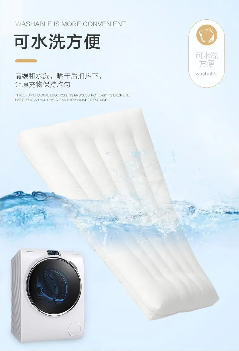 Pure Cotton Low Loft Pillow Cervical Support Adult Male and Female Students Single Soft Ultra-Thin Girl's Low Flat Pillow Inner Allen Cozy Haven Store