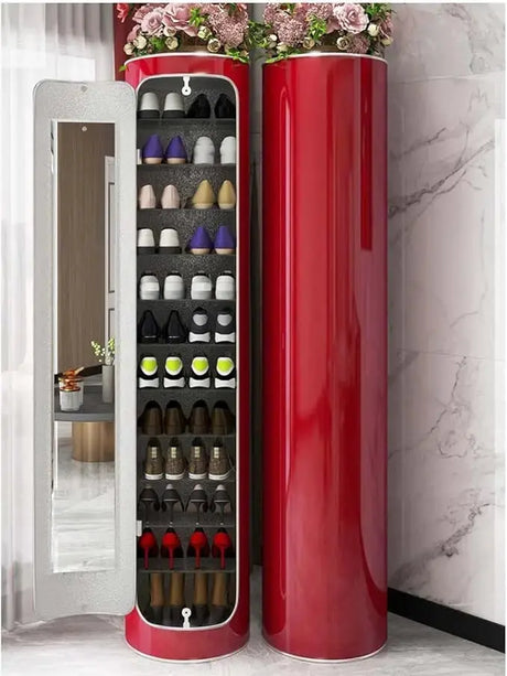 Rotating Shoe Rack| 360° Spinning Shoe Rack Tower|Revolving Free Standing Shoe Organizer, (Color:Red,Size:Ø40cm 99cm 6layer） Allen Cozy Haven Store