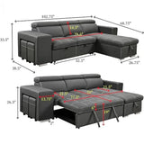 Sofa Couch with Reversible Storage Chaise and More Features Allen Cozy Haven Store