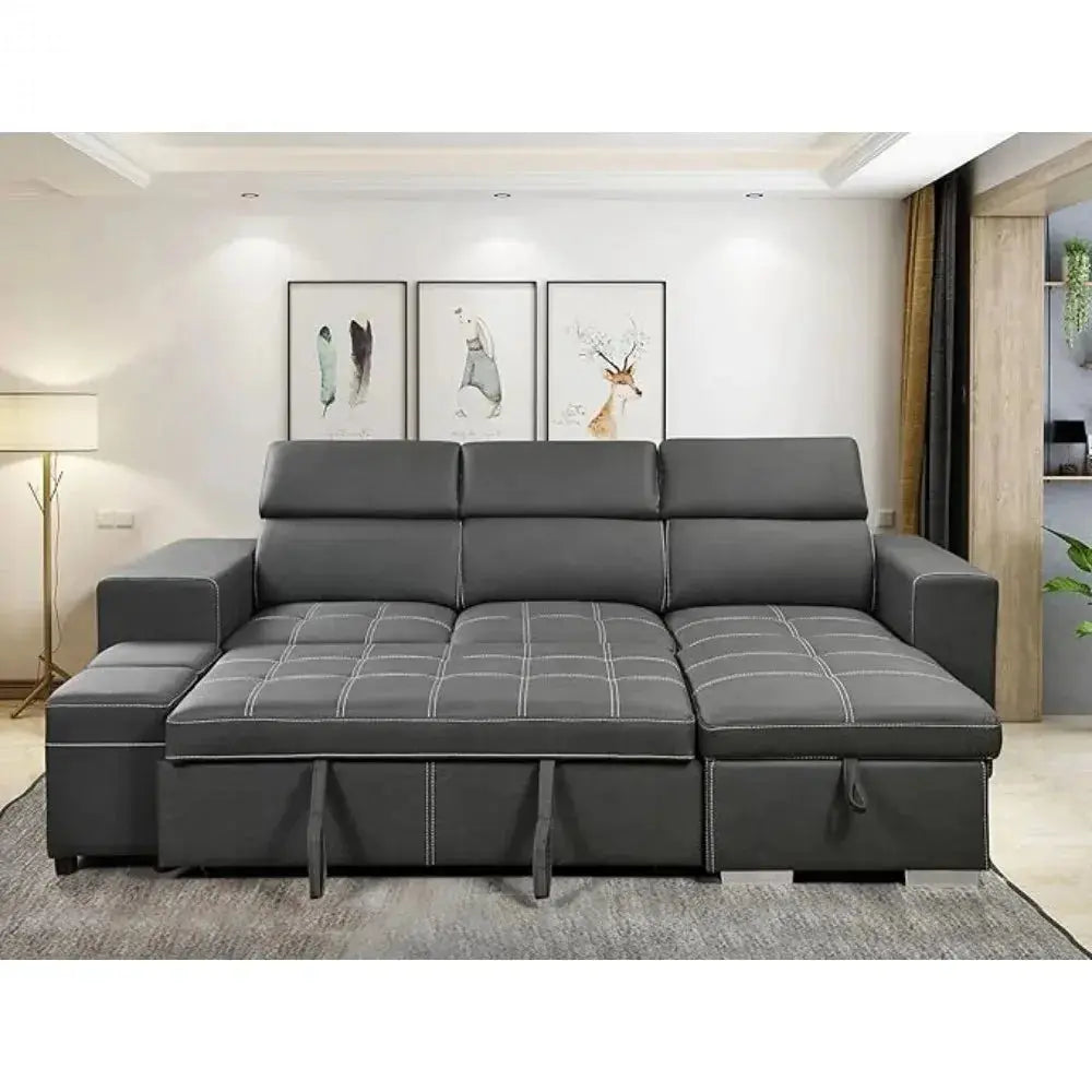 Sofa Couch with Reversible Storage Chaise and More Features Allen Cozy Haven Store