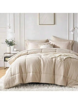 Solid Blue Microfiber Comforter Set Queen - Lightweight, All-Season, 4-Piece Bedding Allen Cozy Haven Store
