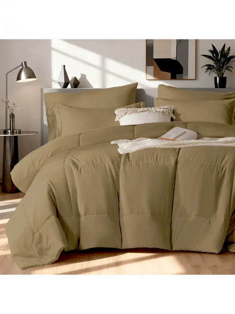 Solid Blue Microfiber Comforter Set Queen - Lightweight, All-Season, 4-Piece Bedding Allen Cozy Haven Store