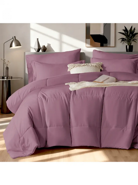 Solid Blue Microfiber Comforter Set Queen - Lightweight, All-Season, 4-Piece Bedding Allen Cozy Haven Store