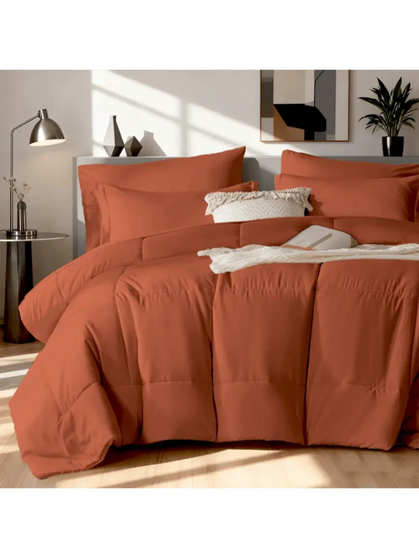 Solid Blue Microfiber Comforter Set Queen - Lightweight, All-Season, 4-Piece Bedding Allen Cozy Haven Store