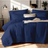 Solid Blue Microfiber Comforter Set Queen - Lightweight, All-Season, 4-Piece Bedding Allen Cozy Haven Store