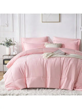 Solid Blue Microfiber Comforter Set Queen - Lightweight, All-Season, 4-Piece Bedding Allen Cozy Haven Store