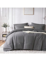 Solid Blue Microfiber Comforter Set Queen - Lightweight, All-Season, 4-Piece Bedding Allen Cozy Haven Store