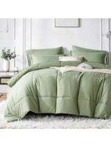 Solid Blue Microfiber Comforter Set Queen - Lightweight, All-Season, 4-Piece Bedding Allen Cozy Haven Store