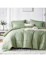 Solid Blue Microfiber Comforter Set Queen - Lightweight, All-Season, 4-Piece Bedding Allen Cozy Haven Store