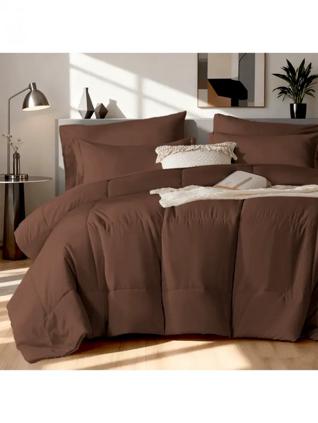 Solid Blue Microfiber Comforter Set Queen - Lightweight, All-Season, 4-Piece Bedding Allen Cozy Haven Store