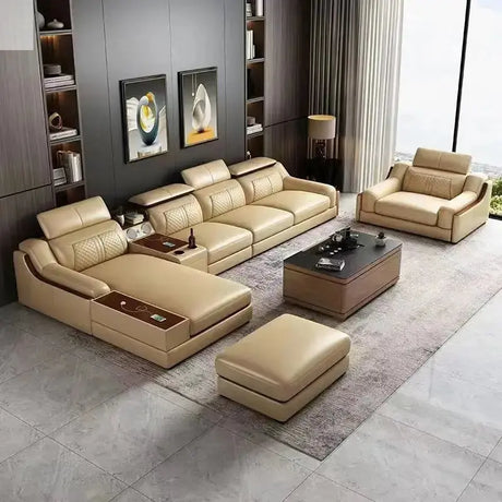 Stylish Genuine Italian Leather Sofa for Living Room - Allen Cozy Haven Store