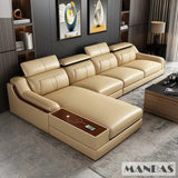 Stylish Genuine Italian Leather Sofa for Living Room - Allen Cozy Haven Store