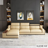 Stylish Genuine Italian Leather Sofa for Living Room - Allen Cozy Haven Store