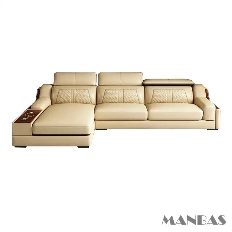 Stylish Genuine Italian Leather Sofa for Living Room - Allen Cozy Haven Store