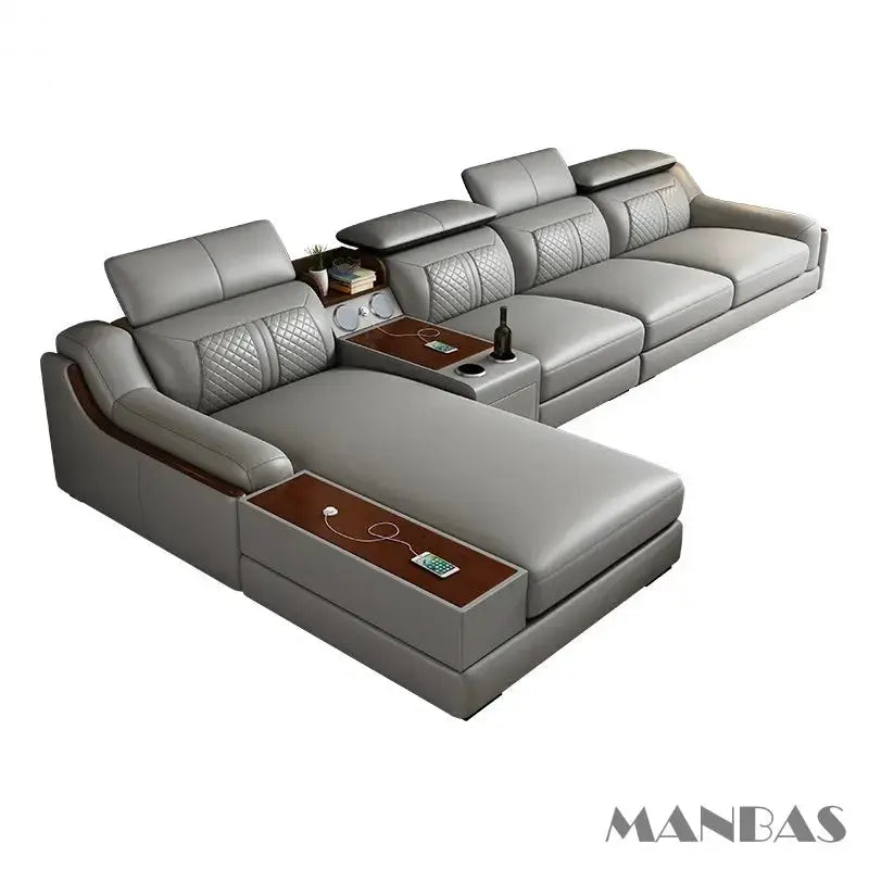 Stylish Genuine Italian Leather Sofa for Living Room - Allen Cozy Haven Store