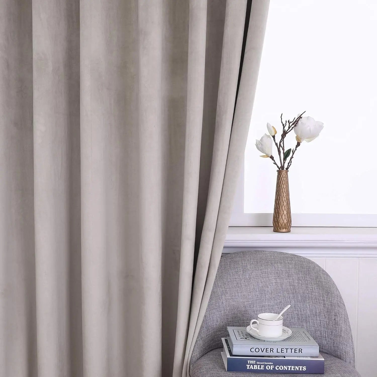 Soundproof Blackout Curtains with Grommets - Cream White Drapes Panels for Living Room and Bedroom, Set of 2, 52 x 120 Inches-Allen Cozy Haven Store