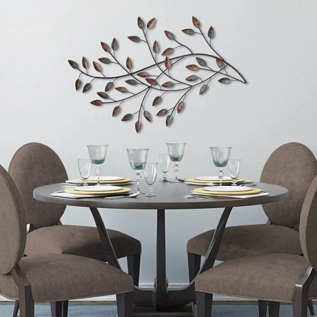 Transitional Multicolor Leaf-Inspired Wall Art-Allen Cozy Haven Store