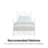 Twin Size White Metal Bed Frame for Bedroom Furniture-Allen Cozy Haven Store