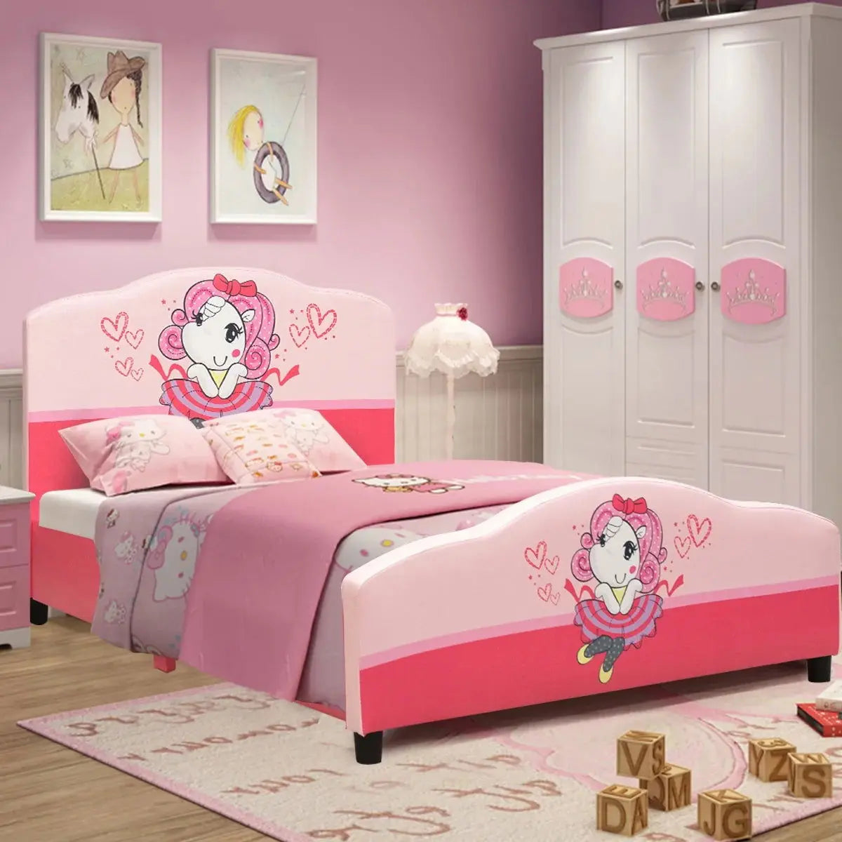 Upholstered Toddler Bed for Girls - Stylish Bedroom Furniture for Children-Allen Cozy Haven Store